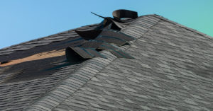 Shingle damage on a roof